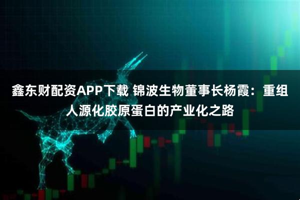 鑫东财配资APP下载 锦波生物董事长杨霞：重组人源化胶原蛋白的产业化之路