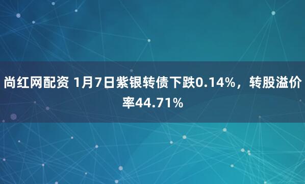 尚红网配资 1月7日紫银转债下跌0.14%，转股溢价率44.71%